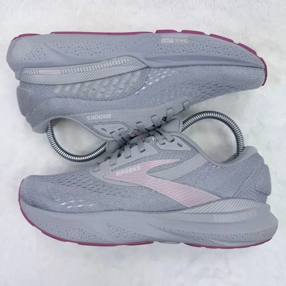 Brooks Adrenaline GTS 24 Womens Running Shoes Alloy Zephyr Wide Size 8 Cushioned